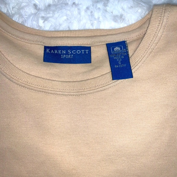 Karen Scott Women’s Small Tan Short-Sleeved Shirt - Picture 4 of 4